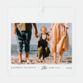 ミニマモダンリシンプルカスタムの家族の写真 メタルオーナメント (裏面)