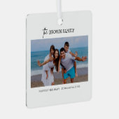 ミニマモダンリシンプルカスタムの家族の写真 メタルオーナメント (正面右)