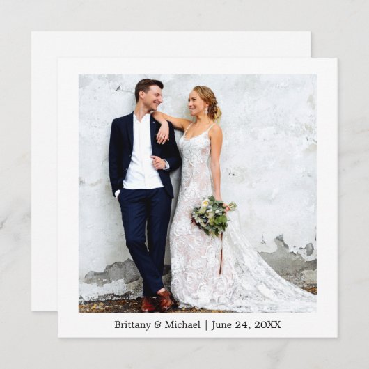 ミニマモダンリシンプルスト·のフォト·スクエア サンキューカード (正面/裏面)