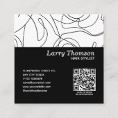 ミニマモダンリシンプルズムの黒線と白線 スクエア名刺 (裏面)