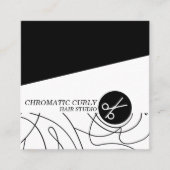 ミニマモダンリシンプルズムの黒線と白線 スクエア名刺 (正面)