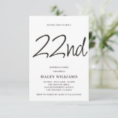 ミニマモダンリシンプルズム書道22誕生日 招待状 (スタンド正面)