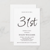 ミニマモダンリシンプルズム書道31誕生日 招待状 (正面/裏面)