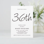 ミニマモダンリシンプルズム書道36誕生日 招待状 (スタンド正面)
