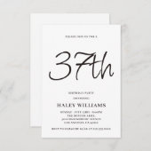 ミニマモダンリシンプルズム書道37誕生日 招待状 (正面/裏面)
