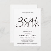 ミニマモダンリシンプルズム書道38誕生日 招待状 (正面/裏面)