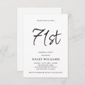 ミニマモダンリシンプルズム書道71誕生日 招待状 (正面/裏面)