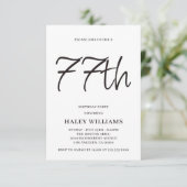 ミニマモダンリシンプルズム書道77誕生日 招待状 (スタンド正面)