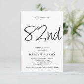 ミニマモダンリシンプルズム書道82位誕生日 招待状 (スタンド正面)