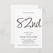 ミニマモダンリシンプルズム書道82位誕生日 招待状 (正面/裏面)