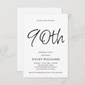 ミニマモダンリシンプルズム書道90誕生日 招待状 (正面/裏面)