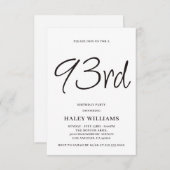 ミニマモダンリシンプルズム書道93位誕生日 招待状 (正面/裏面)