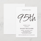 ミニマモダンリシンプルズム書道95誕生日 招待状 (正面/裏面)