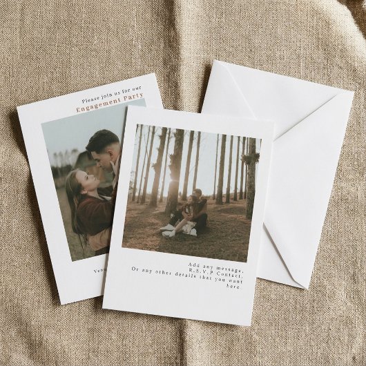 ミニマモダンリシンプルムダブルフォト結婚ズ 招待状