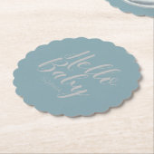 ミニマモダンリシンプルーかわいい赤ちゃんシャワー ペーパーコースター (アングル)