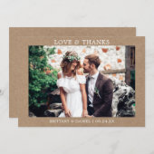 ミニマモダンリシンプルー感謝していラブス結婚クラフト サンキューカード (正面/裏面)