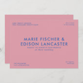 ミニマモダンリシンプル結婚お洒落魅力的 招待状 (正面/裏面)