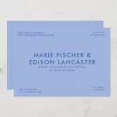 ミニマモダンリシンプル結婚お洒落魅力的 招待状 (正面/裏面)