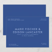 ミニマモダンリシンプル結婚お洒落魅力的 招待状 (正面/裏面)