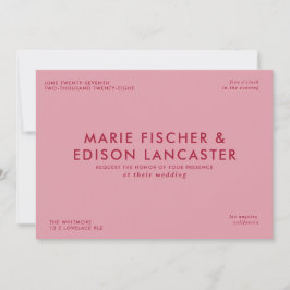 ミニマモダンリシンプル結婚お洒落魅力的 招待状