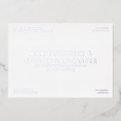 ミニマモダンリシンプル結婚お洒落魅力的 箔招待状 (正面)