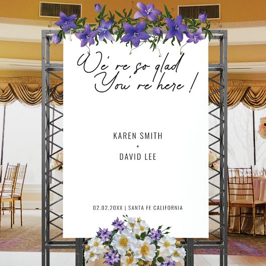 ミニマモダンリシンプル結婚の歓迎サイン ポスター