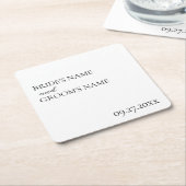 ミニマモダンリシンプル結婚座席表 スクエアペーパーコースター (アングル)