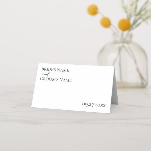 ミニマモダンリシンプル結婚座席表 プレイスカード (裏面)