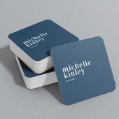 ミニマモダンリシンプルQRコード個人海軍 スクエア名刺