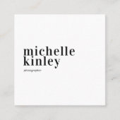 ミニマモダンリシンプルQRコード個人 スクエア名刺 (正面)