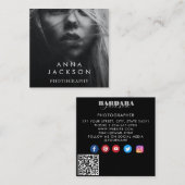 ミニマモダンリシンプルQRコード写真 スクエア名刺 (正面/裏面)