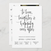 ミニマモダンリシンプルQRコード結婚写真 招待状 (正面/裏面)