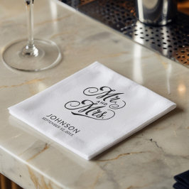 ミニマモダンリスのミスターとホワイト夫人 スタンダードカクテルナプキン