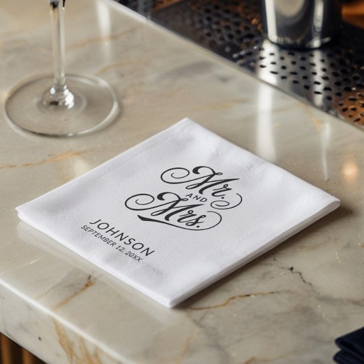 ミニマモダンリスのミスターとホワイト夫人 スタンダードカクテルナプキン