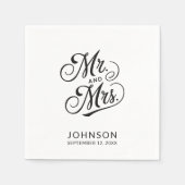 ミニマモダンリスのミスターとホワイト夫人 スタンダードカクテルナプキン (正面)