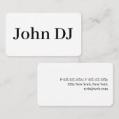 ミニマモダンリスエレガントトプロフェッショナルPlain DJ 名刺 (正面/裏面)