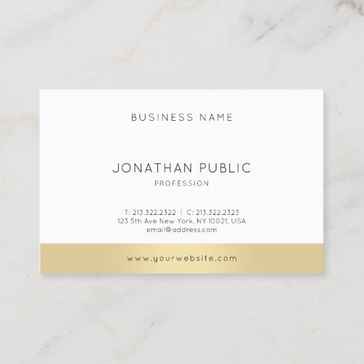 ミニマモダンリスエレガントト金ゴールドデザインプロフェッショナル 名刺 (裏面)