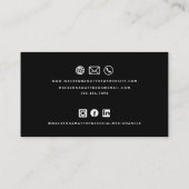 ミニマモダンリスカスタムトのロゴのソーシャルメディアアイコン 名刺 (裏面)