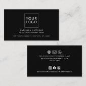 ミニマモダンリスカスタムトのロゴのソーシャルメディアアイコン 名刺 (正面/裏面)