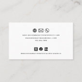 ミニマモダンリスカスタムトのロゴのソーシャルメディアアイコン 名刺 (裏面)