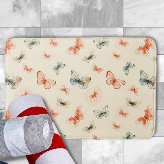 ミニマモダンリスカラフルト蝶 バスマット