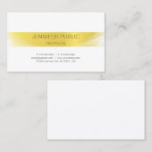 ミニマモダンリスタイリッシュデザイン金ゴールドラグジュアリープレーン 名刺 (正面/裏面)