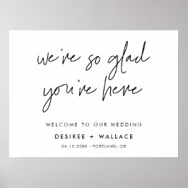 ミニマモダンリストあなたはここではとても嬉しい ポスター