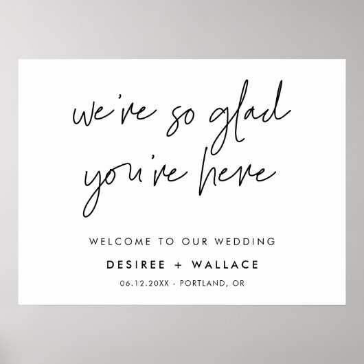 ミニマモダンリストあなたはここではとても嬉しい ポスター (正面)