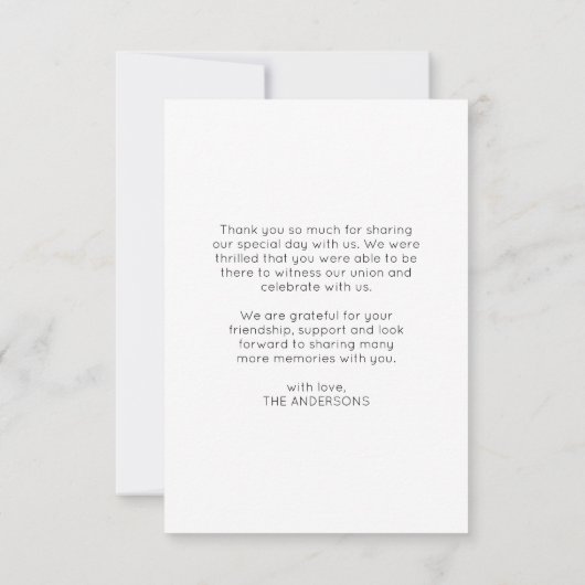 ミニマモダンリストありがとうご結婚ざいます サンキューカード (裏面)