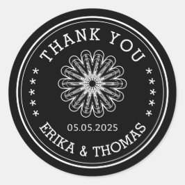 ミニマモダンリストありがとうメイソンjar花 ラウンドシール