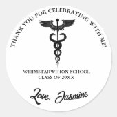 ミニマモダンリストありがとう卒業パーティーのお気に入り ラウンドシール (正面)