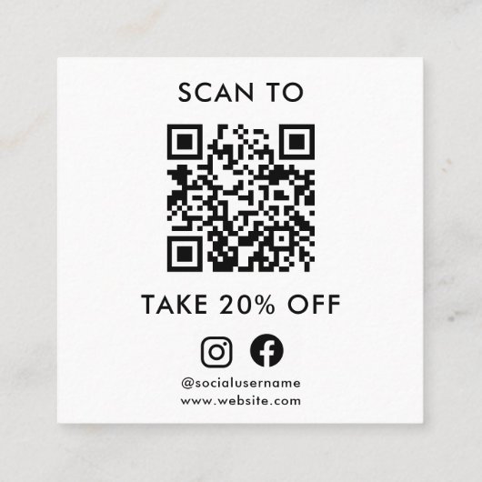 ミニマモダンリストありがとう社会QRコード 割引カード (裏面)