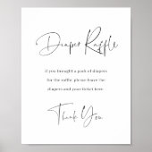 ミニマモダンリストおむつラッフル赤ちゃんシャワーサイン ポスター (正面)