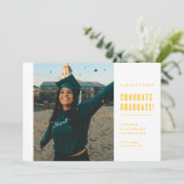 ミニマモダンリストおめでとう卒業招待状 招待状 (スタンド正面)